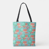 Fuchs und Häschen Waldmuster Tasche (Rückseite)