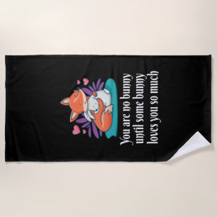 Fuchs und Hase Liebespaar Frieden Freunde Strandtuch
