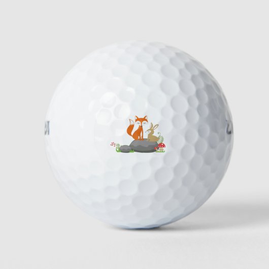 Fuchs und Kaninchen Golfball (Vorderseite)