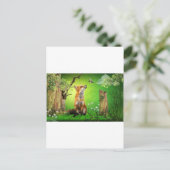 Fuchs und Kolibri Postkarte (Stehend Vorderseite)