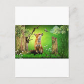 Fuchs und Kolibri Postkarte (Vorderseite)