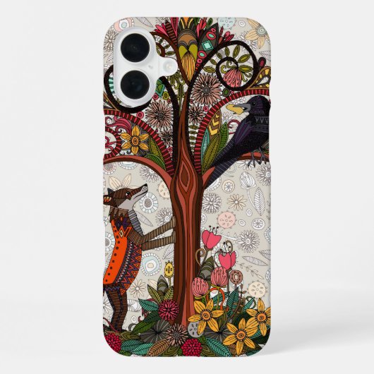 Fuchs und Krähe iPhone Hülle (Rückseite)