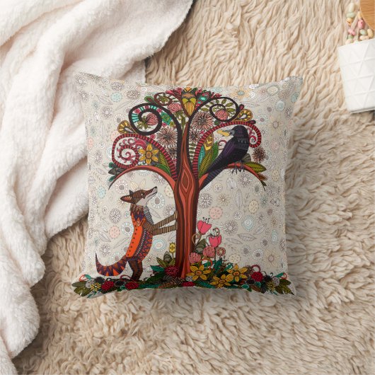 Fuchs und Krähe Kissen (Decke)