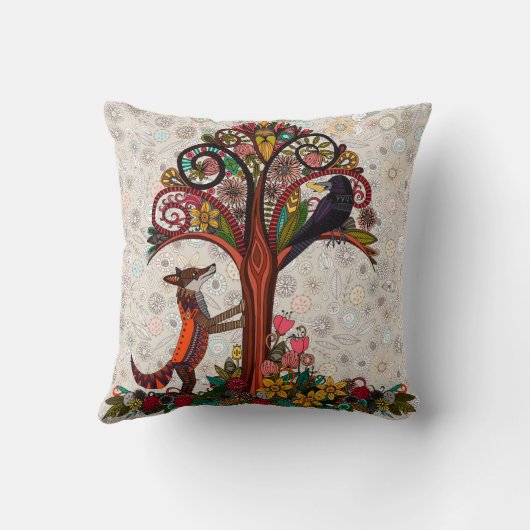 Fuchs und Krähe Kissen (Rückseite)