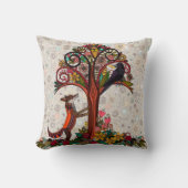 Fuchs und Krähe Kissen (Vorderseite)