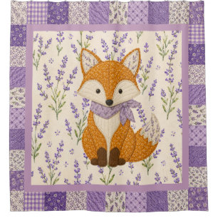 Fuchs und Lavendel Duschvorhang