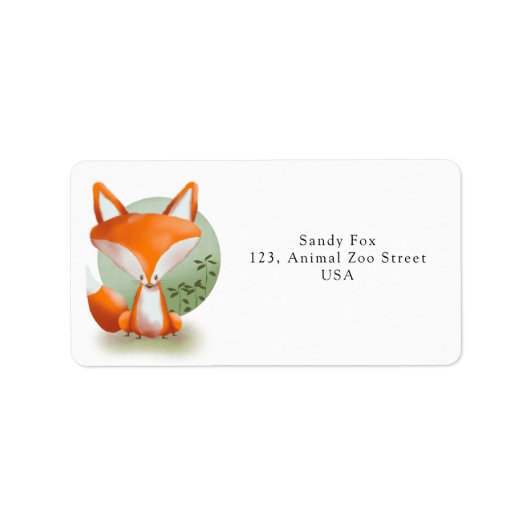 Fuchs und Mähen Adressaufkleber (Vorne)