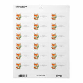Fuchs und Mähen Adressaufkleber (Vorne)