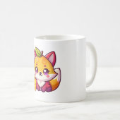 Fuchs und Mango Süße Kunst Kaffeetasse (VorderseiteRechts)