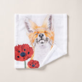 Fuchs und Mohn Badhandtuch Set (Waschlappen)