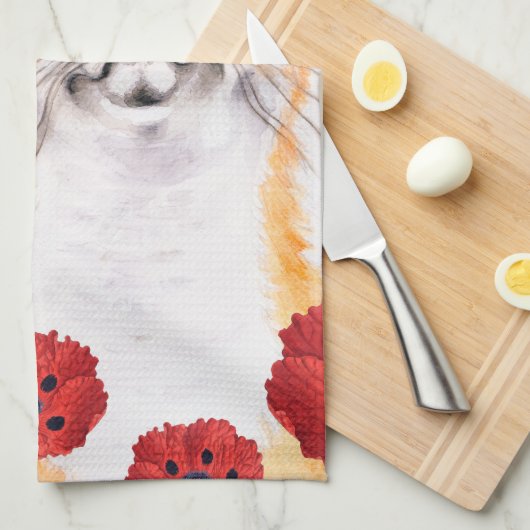 Fuchs und Mohn Handtuch (Viertel Falte)