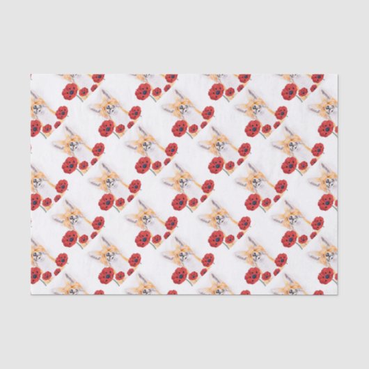 Fuchs und Mohn Seidenpapier (Vorderseite)