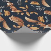 Fuchs und Rose Geschenkpapier (Ecke)