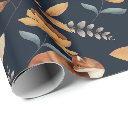 Fuchs und Rose Geschenkpapier (Rolleneckpunkt)