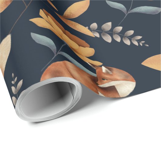 Fuchs und Rose Geschenkpapier (Rolleneckpunkt)