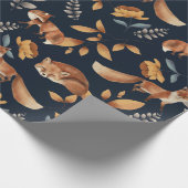 Fuchs und Rose Geschenkpapier (Ecke)