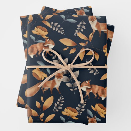 Fuchs und Rose Geschenkpapier Set (Beispiel)