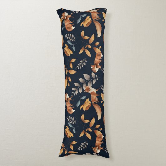 Fuchs und Rose Seitenschläferkissen (Vorderseite Vertikal)