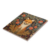 Fuchs und rote Blume im Jugendstil Fliese (Seite)