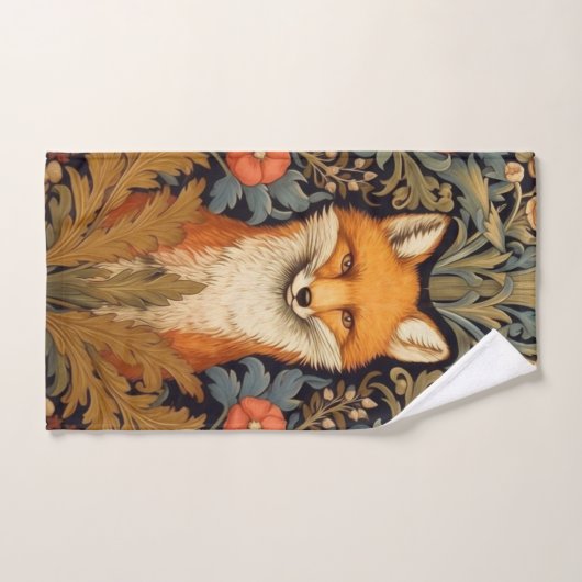 Fuchs und rote Blume im Jugendstil Handtuch (Handtuch)