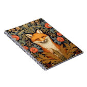 Fuchs und rote Blume im Jugendstil Notizblock (Rechte Seite)