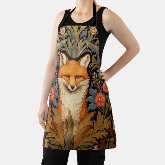 Fuchs und rote Blume im Jugendstil Schürze (InSitu)