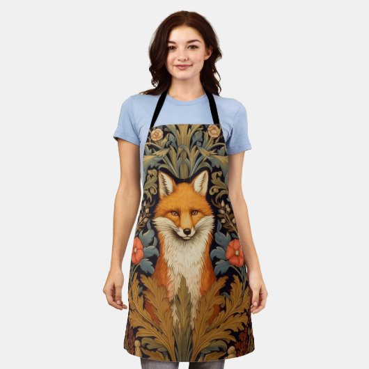 Fuchs und rote Blume im Jugendstil Schürze (Getragen)