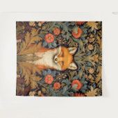 Fuchs und rote Blume im Jugendstil Wandteppich (Vorderseite (Horizontal))