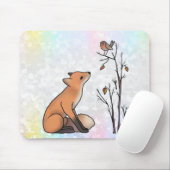 Fuchs und Rotkehlchen Mousepad (Mit Mouse)