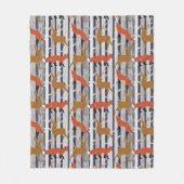 Fuchs-und Rotwild-Waldgewohnheit Fleecedecke (Vorderseite)