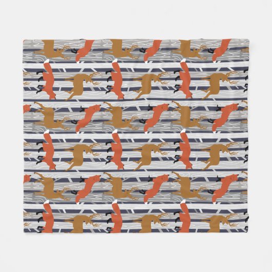 Fuchs-und Rotwild-Waldgewohnheit Fleecedecke (Vorderseite (Horizontal))