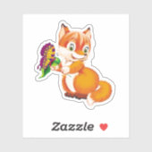 Fuchs und Schmetterling Aufkleber (Blatt)