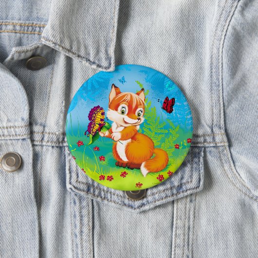 Fuchs und Schmetterling Button (Beispiel)
