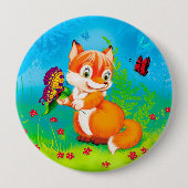 Fuchs und Schmetterling Button (Vorderseite)