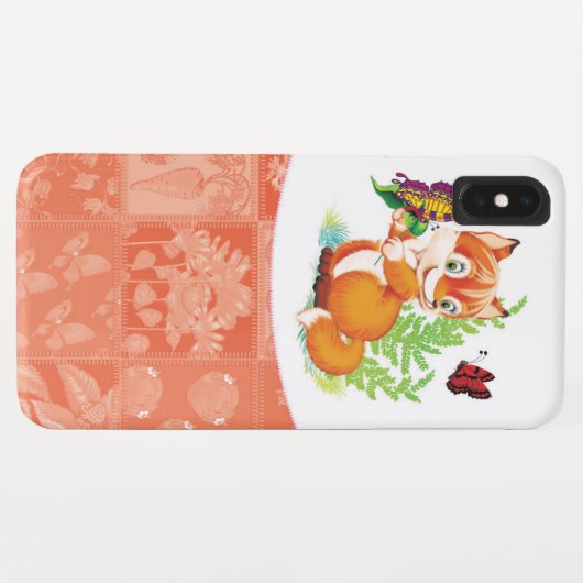 Fuchs und Schmetterling Case-Mate iPhone Hülle (Rückseite (Horizontal))