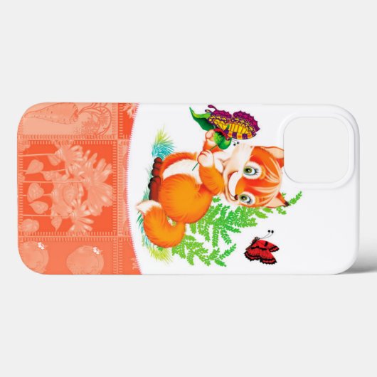 Fuchs und Schmetterling Case-Mate iPhone Hülle (Rückseite (Horizontal))