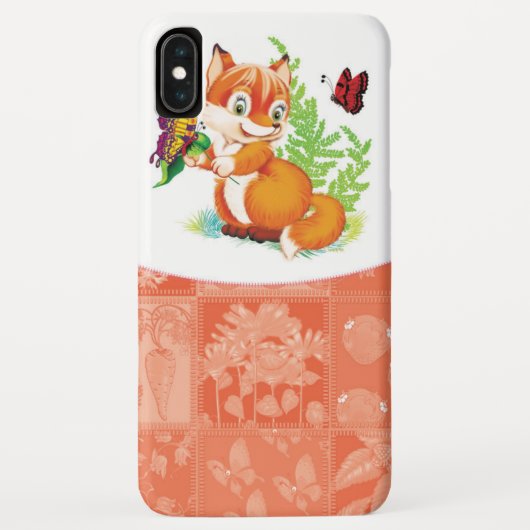 Fuchs und Schmetterling Case-Mate iPhone Hülle (Rückseite)