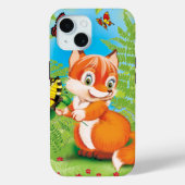 Fuchs und Schmetterling Case-Mate iPhone Hülle (Rückseite)
