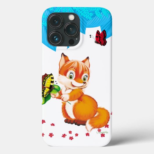 Fuchs und Schmetterling Case-Mate iPhone Hülle (Rückseite)