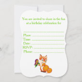 Fuchs und Schmetterling Einladung (Rückseite)