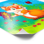 Fuchs und Schmetterling Fotodruck (Ecke)