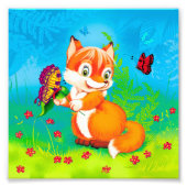 Fuchs und Schmetterling Fotodruck (Vorne)