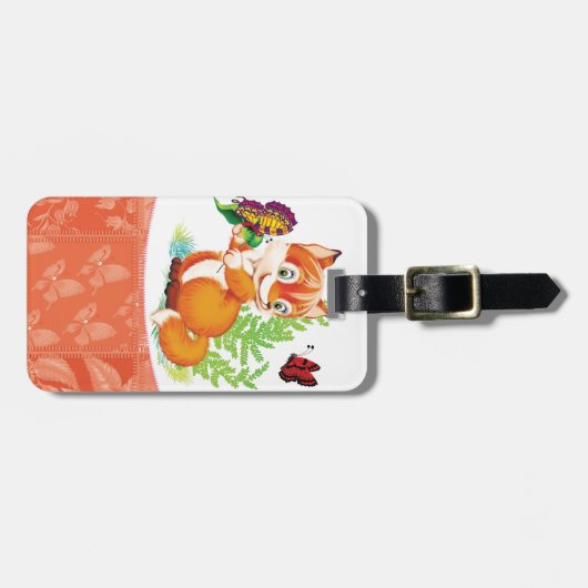 Fuchs und Schmetterling Gepäckanhänger (Vorderseite horizontal)