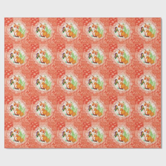 Fuchs und Schmetterling Geschenkpapier (Flach)