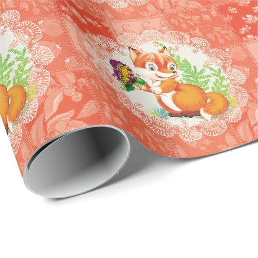 Fuchs und Schmetterling Geschenkpapier (Rolleneckpunkt)