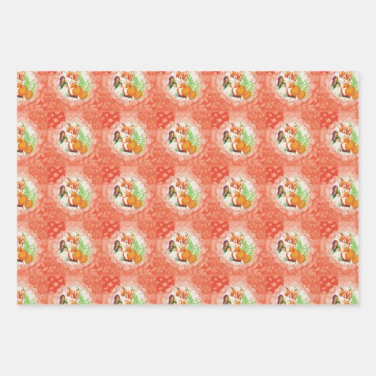 Fuchs und Schmetterling Geschenkpapier Set (Vorderseite)