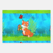 Fuchs und Schmetterling Geschenkpapier Set (Vorderseite)