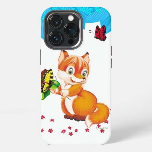 Fuchs und Schmetterling iPhone Hülle (Hinten)