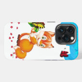 Fuchs und Schmetterling iPhone Hülle (Rückseite (Horizontal))