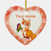 Fuchs und Schmetterling Keramikornament (Vorne)